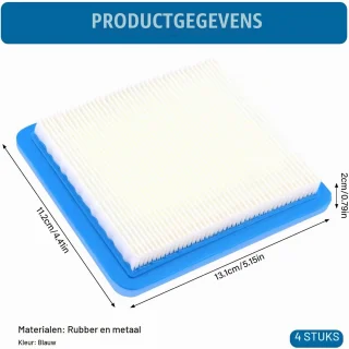 Vemera grasmaaier luchtfilterpatroon 4 stuks