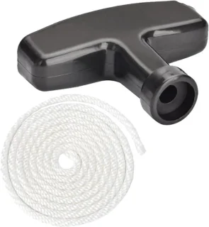 Vemera terugslagstartergreep met starttouw van 3 meter, 4 mm, wit