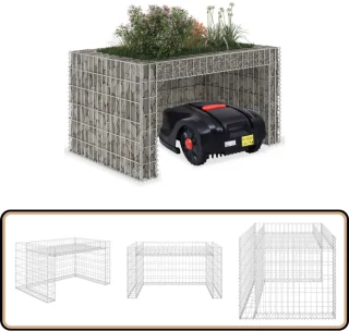 vidaXL Grasmaaieroverkapping met Plantenbak 110x80x60cm Staaldraad