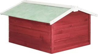 vidaXL Overkapping Grasmaaier 72x87x50 cm Vurenhout Rood Wit