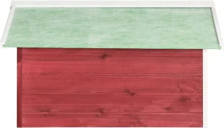 vidaXL Overkapping Grasmaaier 72x87x50 cm Vurenhout Rood Wit