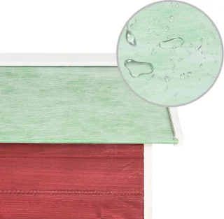 vidaXL Overkapping Grasmaaier 72x87x50 cm Vurenhout Rood Wit