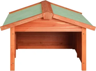 vidaXL Overkapping Grasmaaier 72x87x50 cm Vurenhout Rood Wit