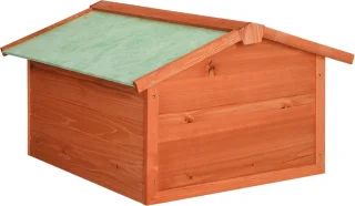 vidaXL Overkapping Grasmaaier 72x87x50 cm Vurenhout Rood Wit