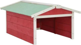 vidaXL Overkapping Grasmaaier 72x87x50 cm Vurenhout Rood Wit