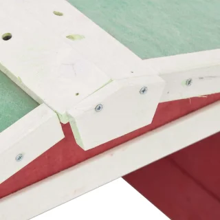 vidaXL Overkapping Grasmaaier 72x87x50 cm Vurenhout Rood Wit