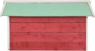 vidaXL Overkapping Grasmaaier 72x87x50 cm Vurenhout Rood Wit