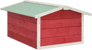 vidaXL Overkapping Grasmaaier 72x87x50 cm Vurenhout Rood Wit