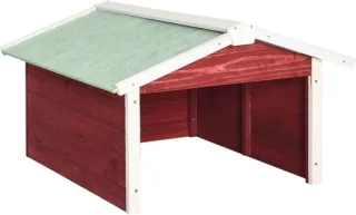 vidaXL Overkapping Grasmaaier 72x87x50 cm Vurenhout Rood Wit