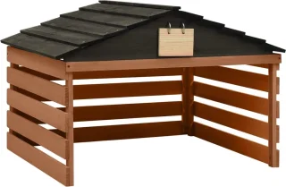 vidaXL Overkapping grasmaaier 78x74x54 cm vurenhout zwart bruin