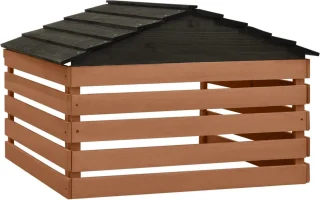 vidaXL Overkapping grasmaaier 78x74x54 cm vurenhout zwart bruin