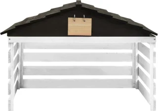 vidaXL Overkapping grasmaaier vurenhout 78x74x54 cm zwart wit