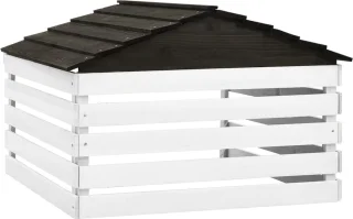vidaXL Overkapping grasmaaier vurenhout 78x74x54 cm zwart wit