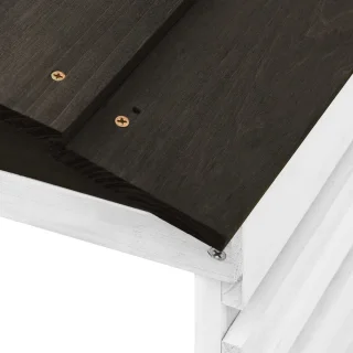 vidaXL Overkapping grasmaaier vurenhout 78x74x54 cm zwart wit