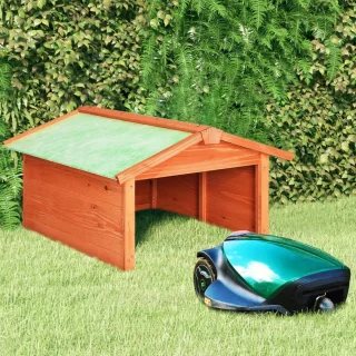 vidaXL Vurenhouten Overkapping Grasmaaier 72x87x50 cm Mokka Wit