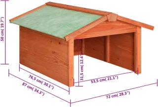 vidaXL Vurenhouten Overkapping Grasmaaier 72x87x50 cm Mokka Wit
