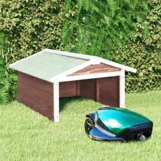 vidaXL Vurenhouten Overkapping Grasmaaier 72x87x50 cm Mokka Wit