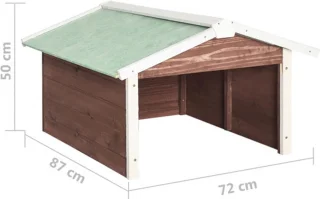 vidaXL Vurenhouten Overkapping Grasmaaier 72x87x50 cm Mokka Wit