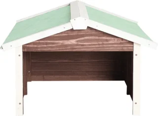 vidaXL Vurenhouten Overkapping Grasmaaier 72x87x50 cm Mokka Wit