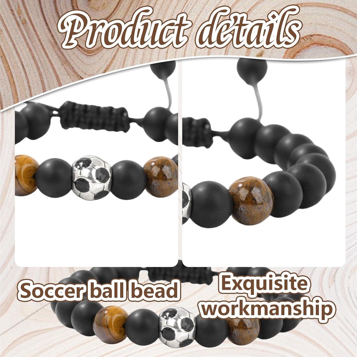 Voetbalarmband jongens edelsteen 1-12 jaar