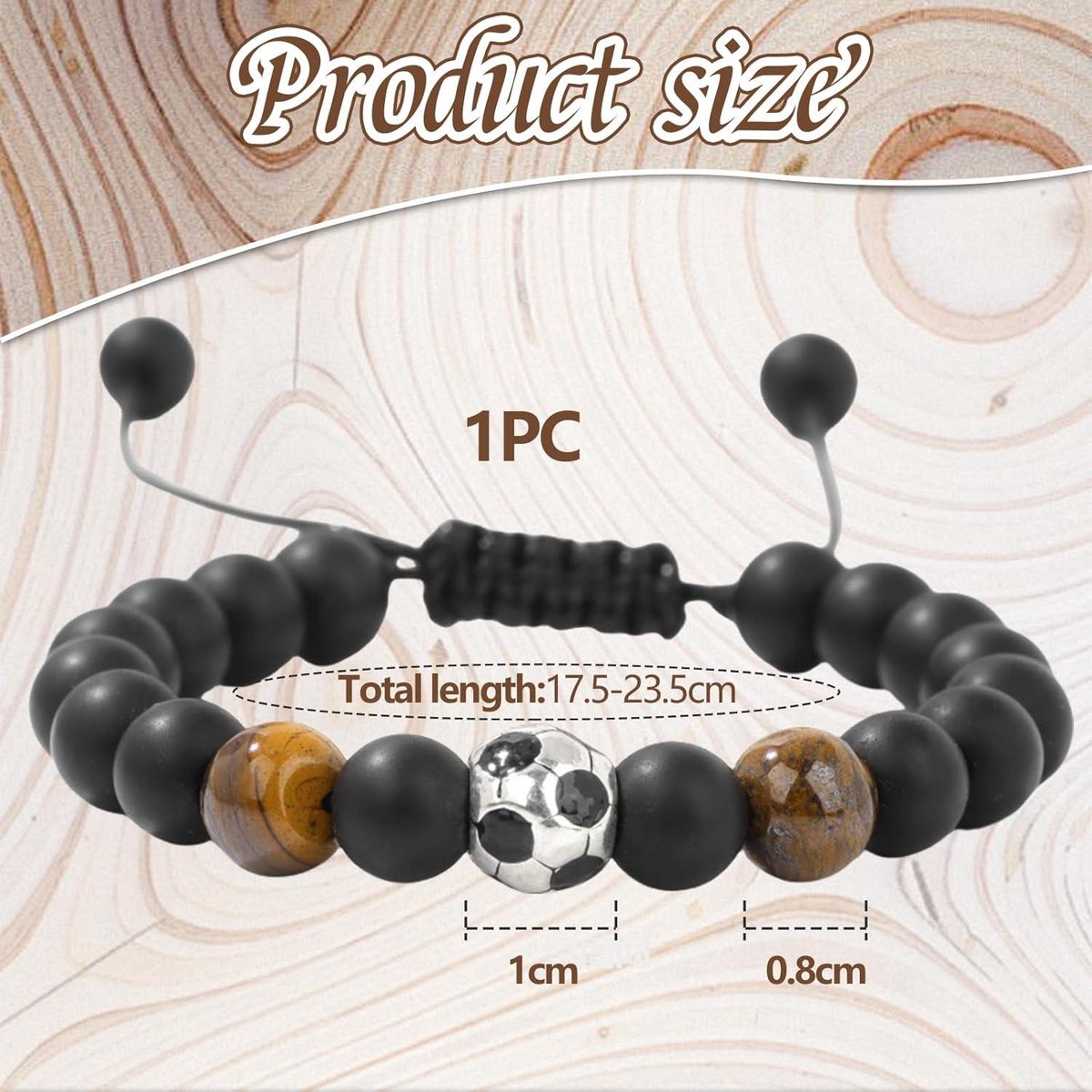 Voetbalarmband jongens edelsteen 1-12 jaar
