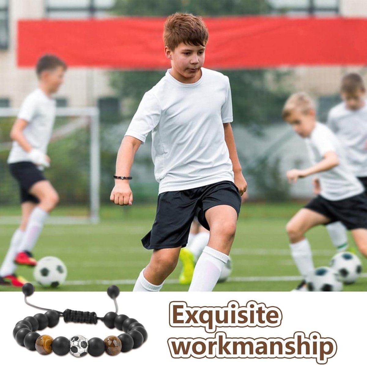 Voetbalarmband jongens edelsteen 1-12 jaar