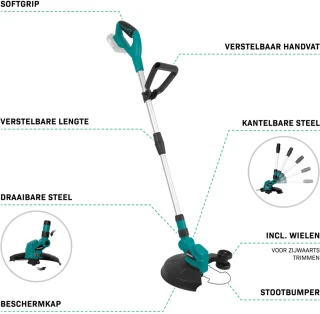 VONROC 20V Accu Grasmaaier en Grastrimmer Set 32 cm