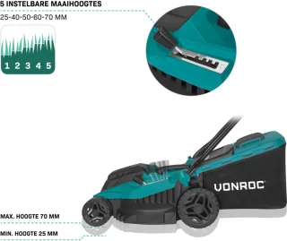 VONROC Grasmaaier 1600W 38 cm