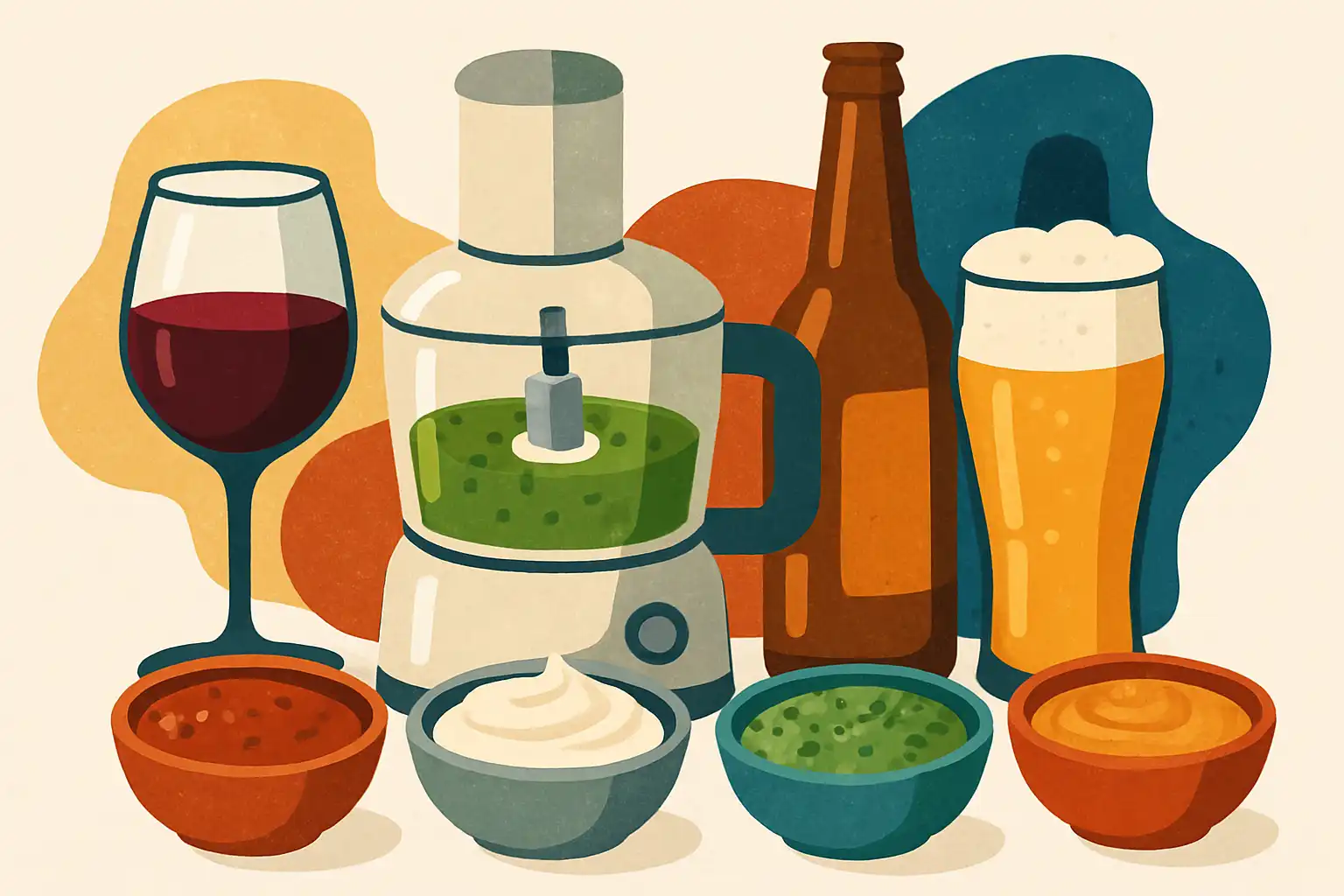 Welke wijn of bier past bij je zelfgemaakte dips en sauzen uit de hakmolen?