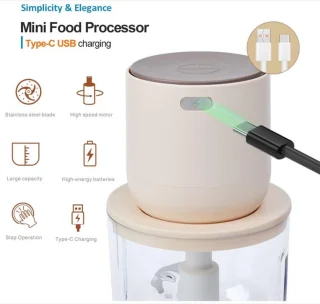 3-in-1 multifunctionele elektrische keukenmachine-vleesmolen-blenders-Hakmolen-600ML + 3 kleurrijke 240ml kommen-Voor knoflook, noten, vlees, groenten en uien-kitchenaid