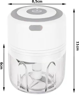 Elektrische Knoflook- & Groentehakker – USB Oplaadbaar – Draagbare Mini Chopper – hakmolen – groentesnijder – uiensnijder – 250ml – 40547
