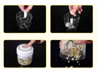 Elektrische Knoflook- & Groentehakker – USB Oplaadbaar – Draagbare Mini Chopper – hakmolen – groentesnijder – uiensnijder – 250ml – 40547