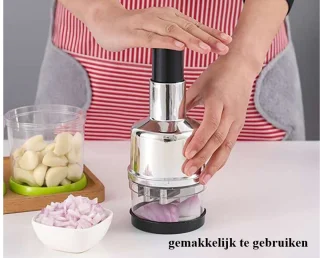 Handmatige groentehakker – Eenvoudig en snel voedsel hakken – Multifunctionele en moeiteloze voedsel hakmolen met 6 messen – Multihakker – blender – mixer – hakmolen – hakmolen – uiensnijder – chopper - 63201