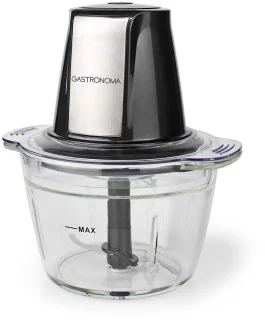 Minihakmolen - 500 W - 1000 ml - Glazen Kom - 1-Snelheid - Zwart / Roestvrij Staal