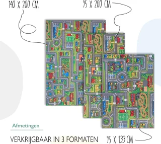 Anti-slip Speelmat voor Kinderen - 95x133cm, Wasbaar Tapijt voor Slaapkamer, Kinderkamer & Speelkamer