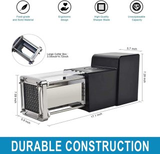 Wat vinden we goed aan de Mrs. Jones Elektrische frietsnijder professionele roestvrijstalen aardappelsnijder met 12 mm lemmet van Sopito-v1 .
