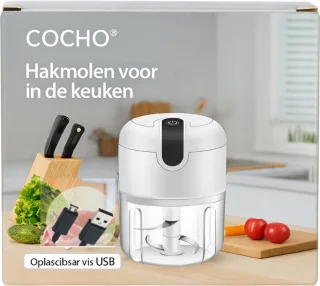 COCHO® Hakmolen elektrische - USB oplaadbal - Mini Portable Chopper - 250ml - Groen - Groentesijder