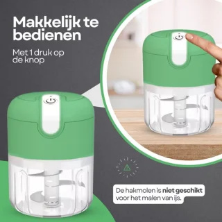 COCHO® Hakmolen elektrische - USB oplaadbal - Mini Portable Chopper - 250ml - Groen - Groentesijder