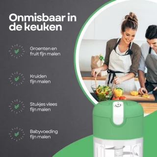 COCHO® Hakmolen elektrische - USB oplaadbal - Mini Portable Chopper - 250ml - Groen - Groentesijder