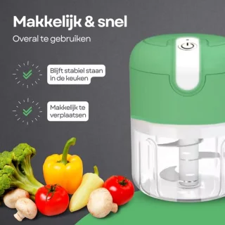 COCHO® Hakmolen elektrische - USB oplaadbal - Mini Portable Chopper - 250ml - Groen - Groentesijder