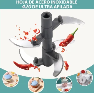 Handmatige Hakmolen voor Levensmiddelen - Groenterasp / Groenten, Fruit & Noten - 900 ml - Staal