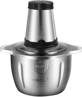 De Hakmolen - Food Chopper - Elektrisch - 2 Snelheden - 250 W - 2 L - RVS Kom in één oogopslag