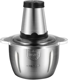 Hakmolen - Food Chopper - Elektrisch - 2 Snelheden - 250 W - 2 L - RVS Kom