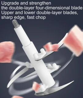 Hakmolen - Food Chopper - Elektrisch - 2 Snelheden - 250 W - 2 L - RVS Kom