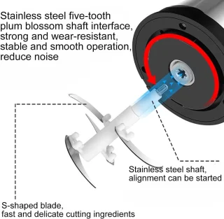 Hakmolen - Food Chopper - Elektrisch - 2 Snelheden - 250 W - 2 L - RVS Kom