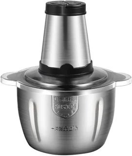 Hakmolen - Food Chopper - Elektrisch - 2 Snelheden - 250 W - 2 L - RVS Kom