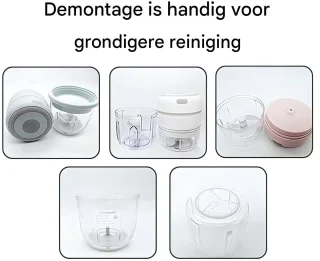 Elektrische knoflookhakker en vleesmolen, groentehakker voor in de keuken，Multi-hakker, USB-oplaadbaar voor babyvoeding, knoflook