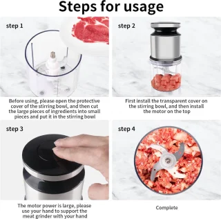 Hakmolen - Food Processor - Food Chopper - Groentesnijder - Hakmolens - Groente Chopper - Keukensnijder - Etensnijder - Keuken Accessoires
