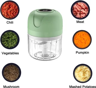 Food Chopper - Draadloze Mini Knoflook Hakker 250ML - USB Opladen - Verwijderbare Keukenmachine voor Babyvoeding - Chili - Ui - Vlees
