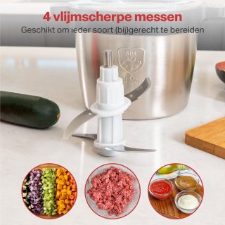 AoraKitchen Hakmolen 5L Elektrisch 2000W 2 Snelheden